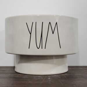 Rae Dunn Ceramic 'YUM' Pedestal Dog Bowl